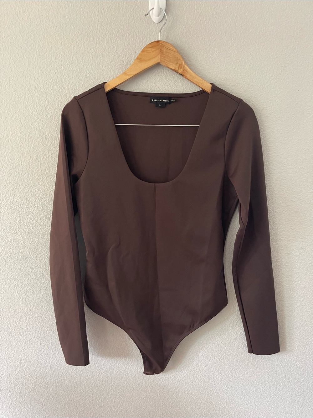 Good American Scuba Scoop Bodysuit Brown sculpting body size L